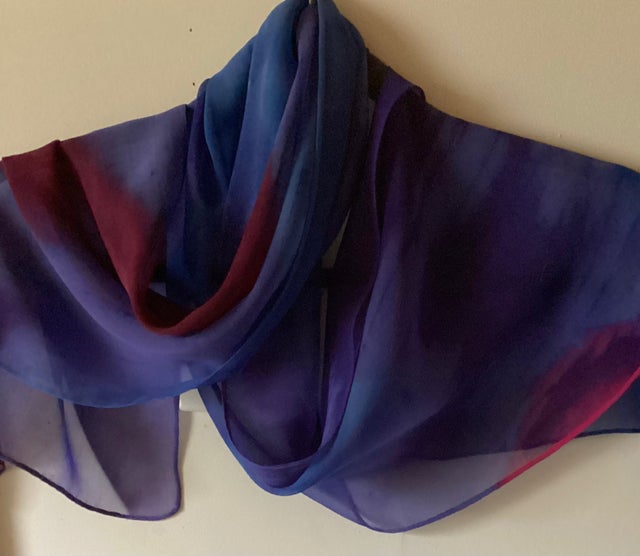 Poetry offers in Motion | Ajrakh natural dyed silk scarf